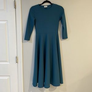 Dark turquoise A-line dress